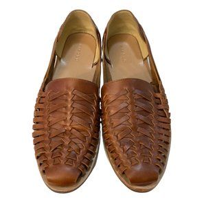 NISOLO Brown Leather Huarache Sandals in Brandy Made in Peru - Size 12